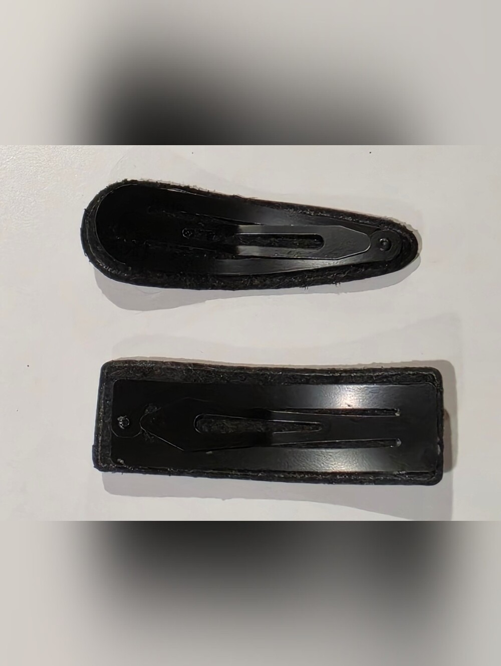 Black Brown Quilted CC Logo Hair Clip Duo with Rhinestones Set Of Two - Picture 2 of 3